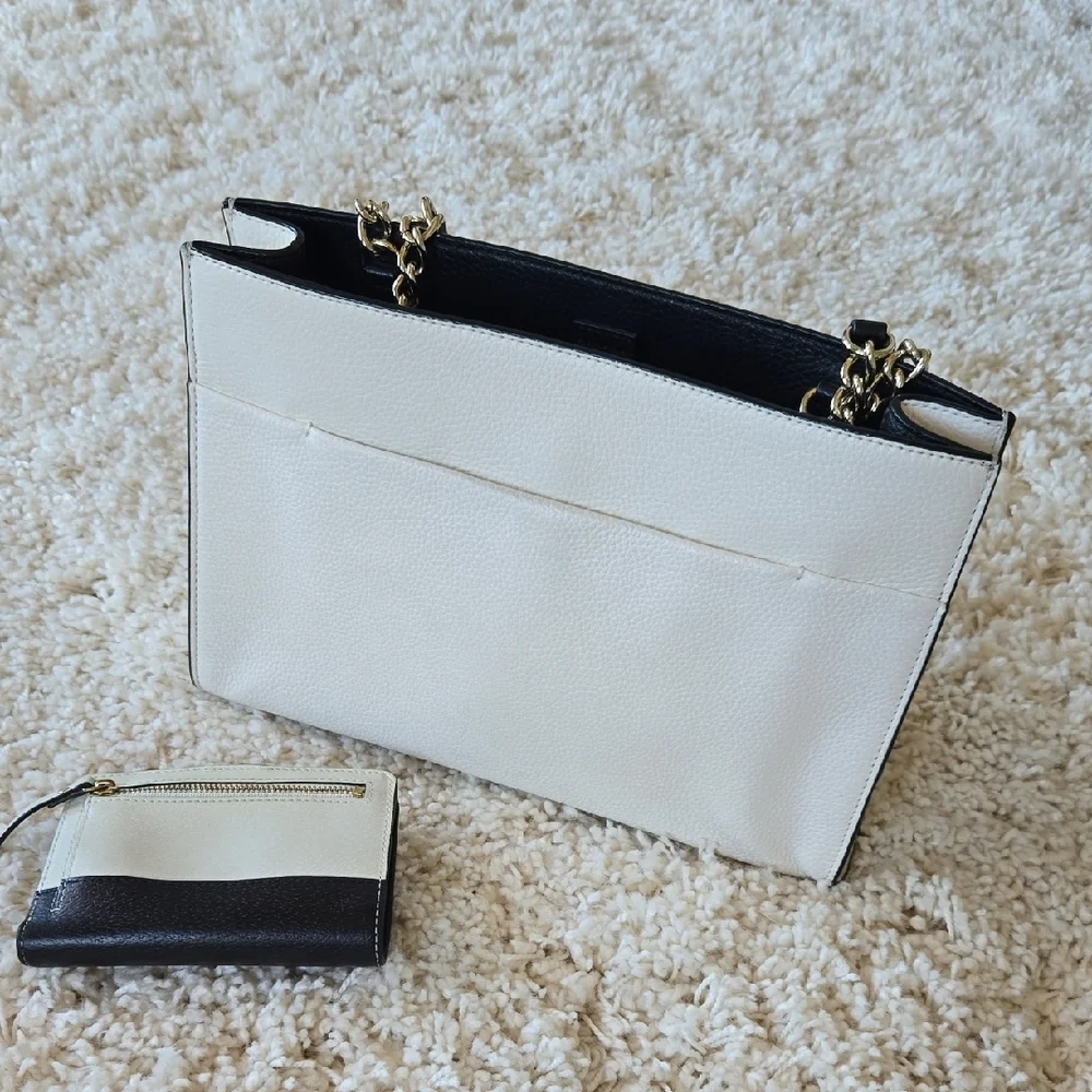 Kate Spade Black and White Bow Shoulder Bag - Picture 3 of 10